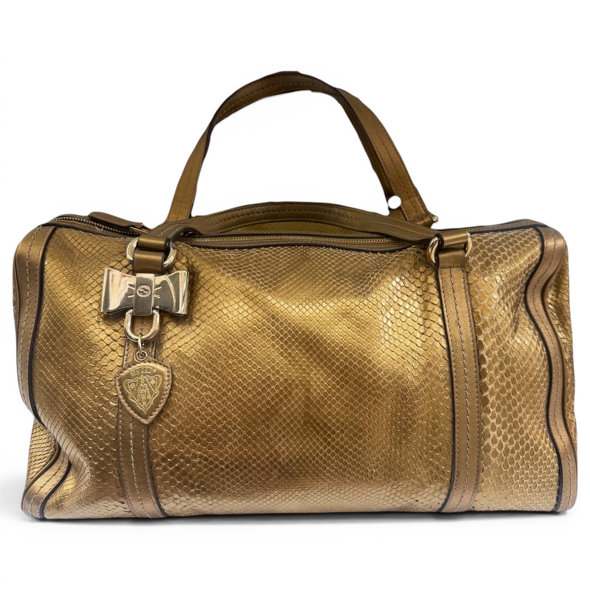 Boston leather bowling bag