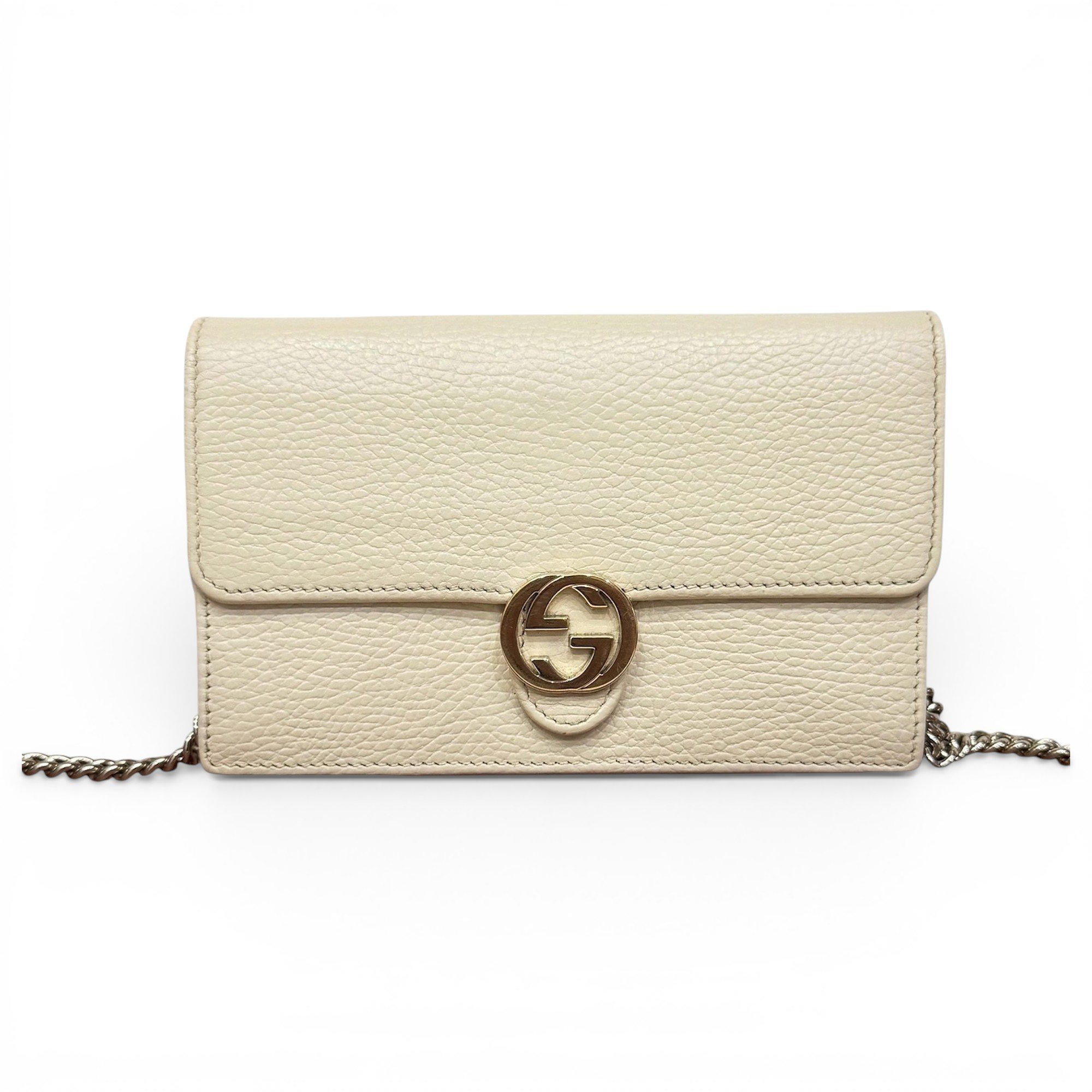 Interlocking leather handbag