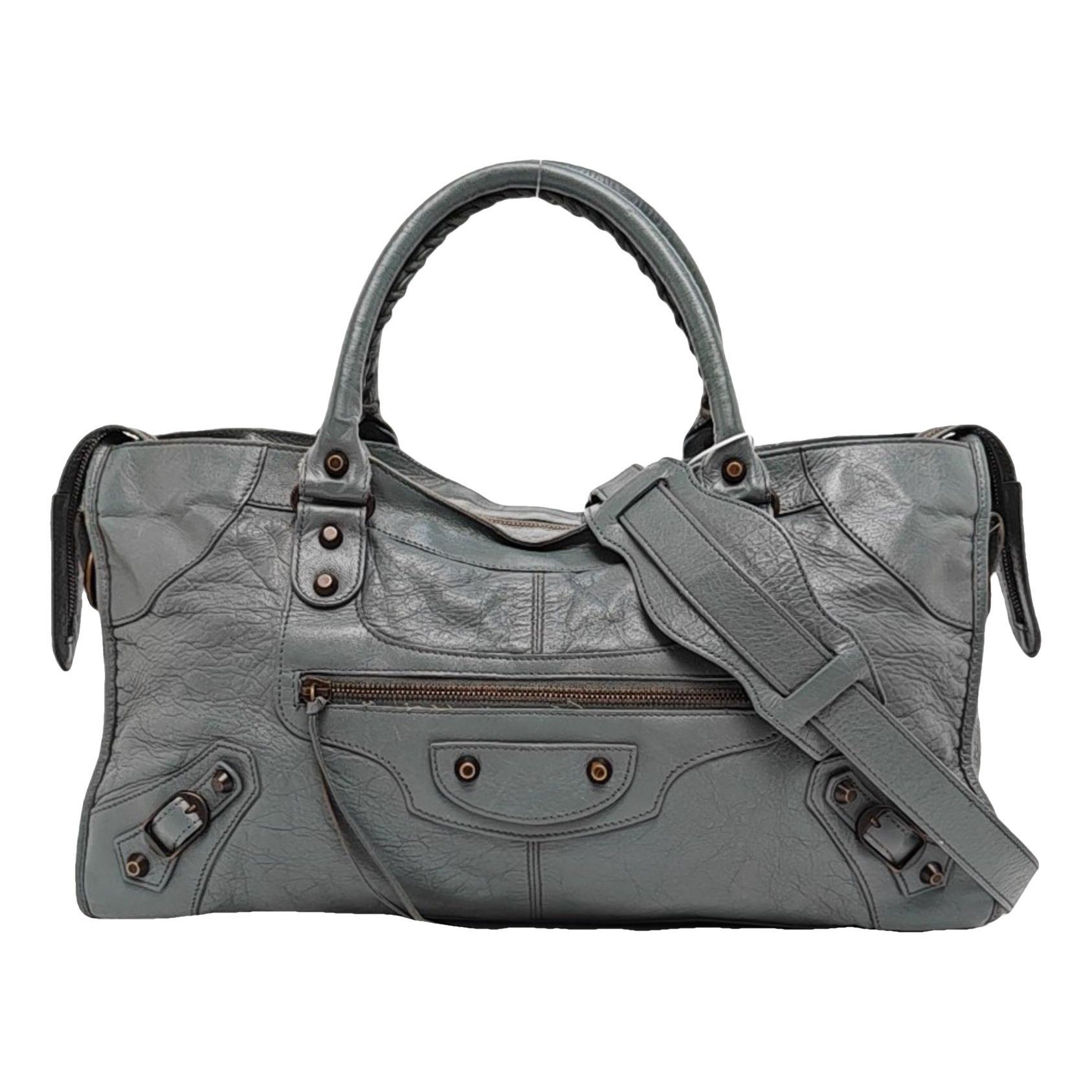 City leather handbag