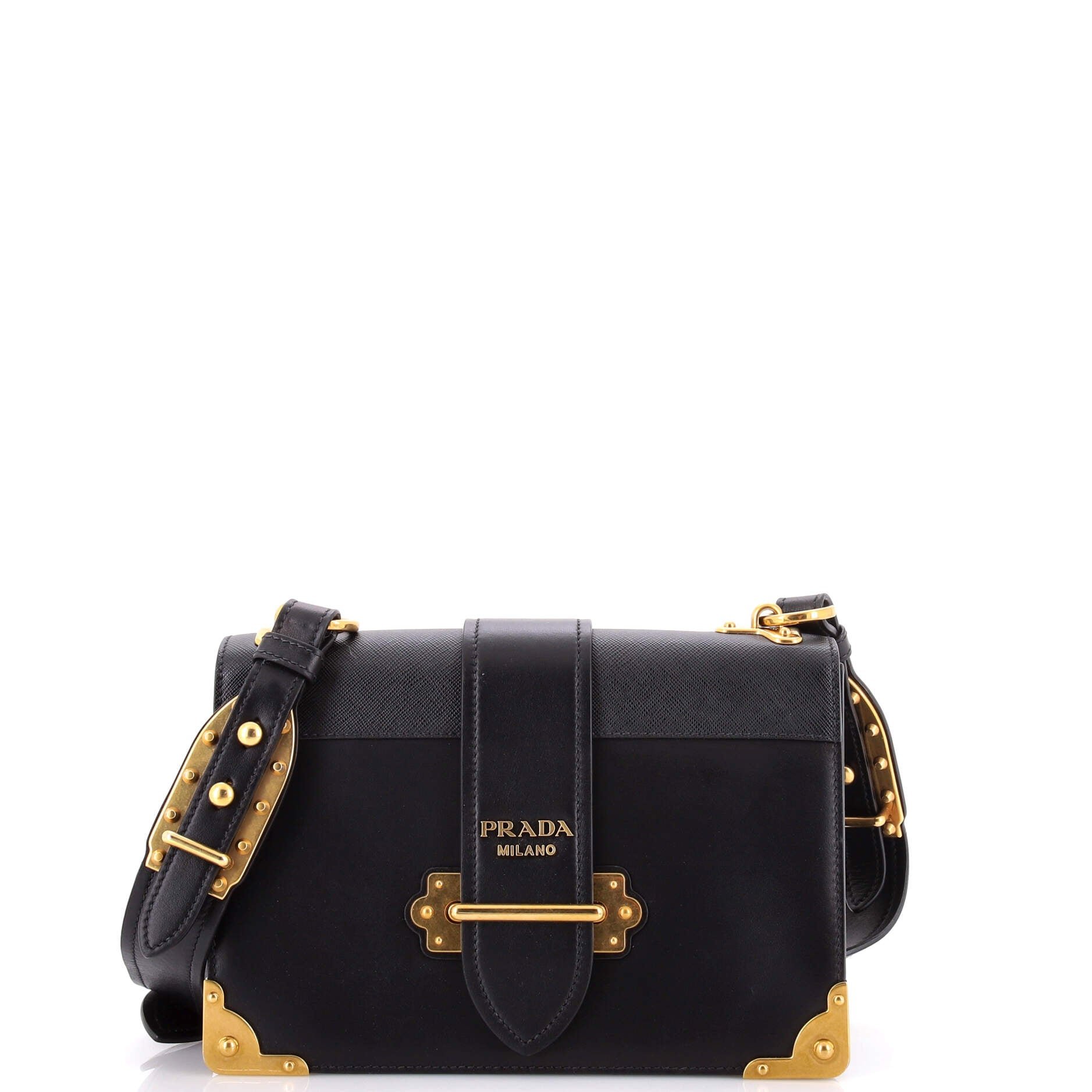 Cahier Crossbody Bag Leather and Saffiano Leather Large