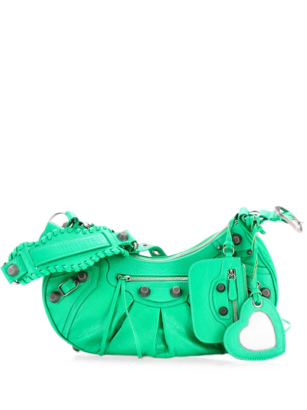 Le Cagole Giant Studs Shoulder Bag Leather Small hobo bag