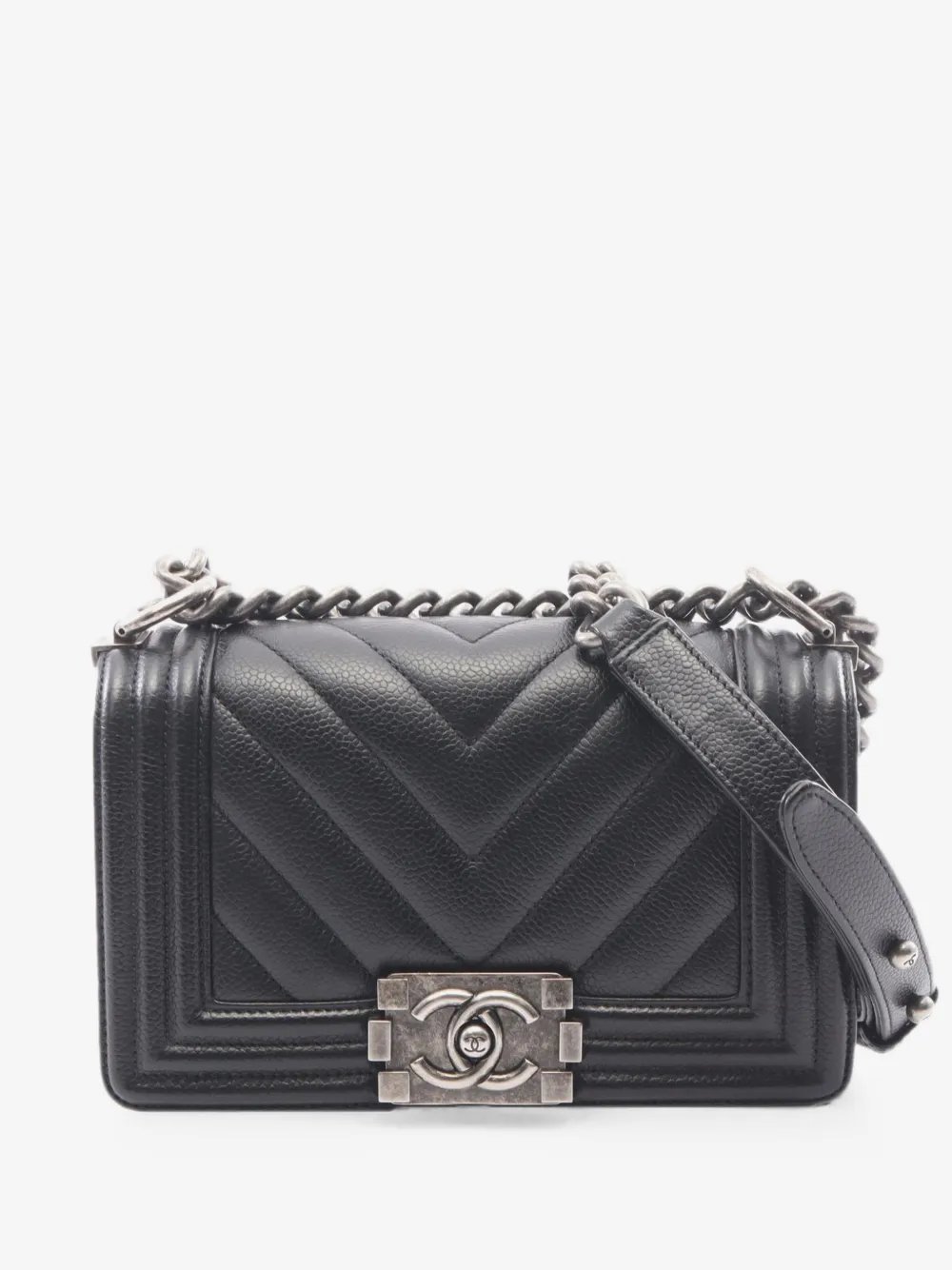 2018 Small Chevron Caviar Boy Flap crossbody bag