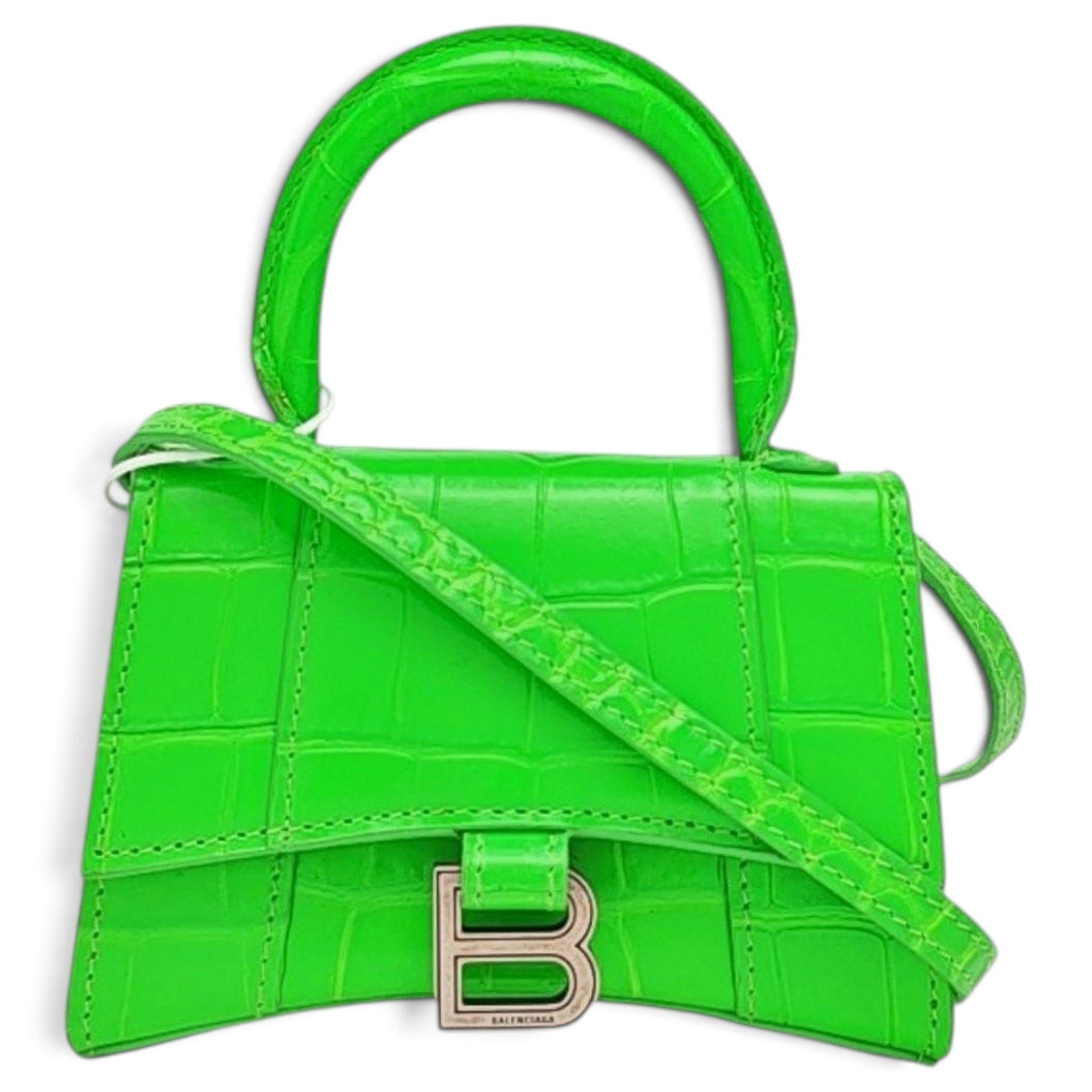 Hourglass leather handbag