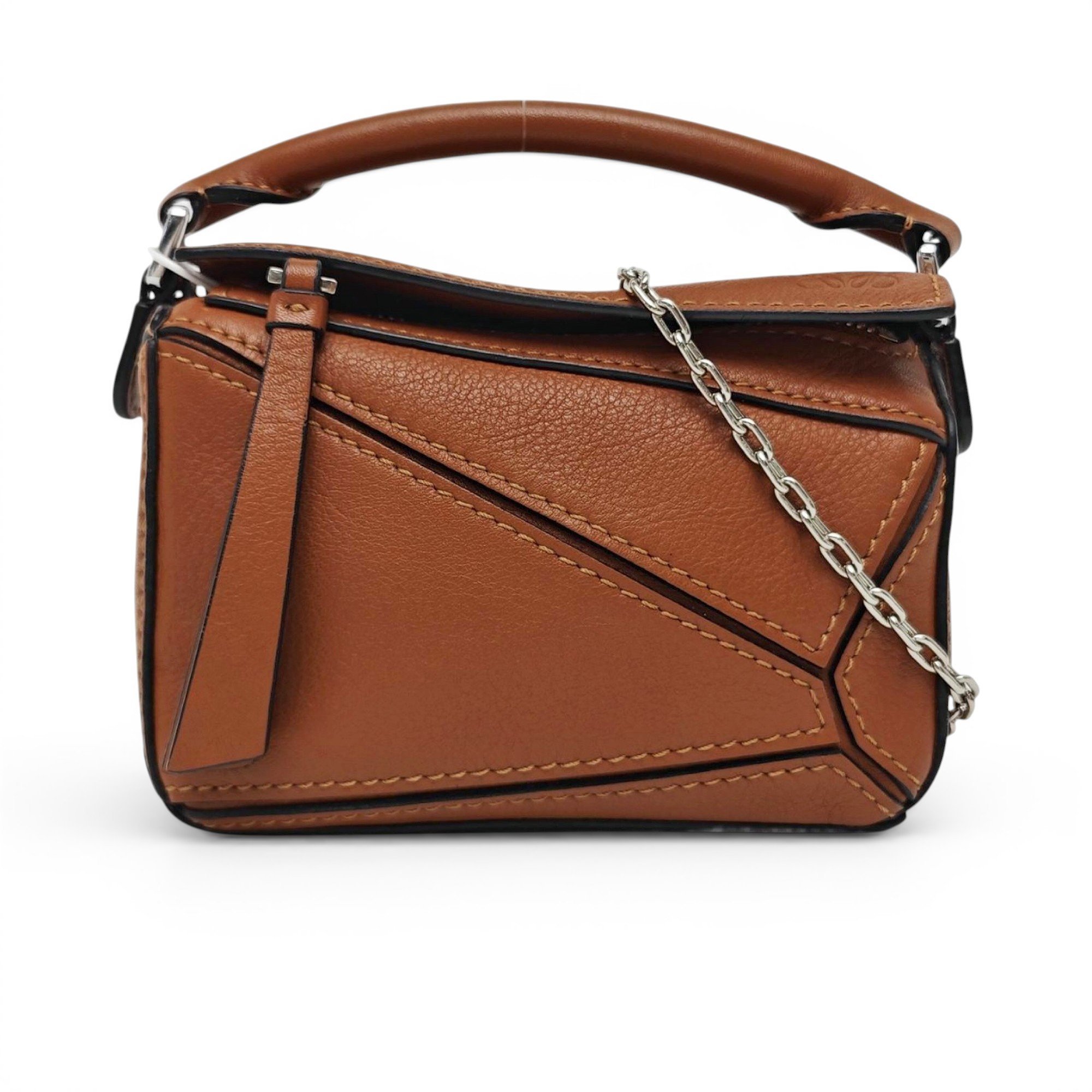 Puzzle leather handbag