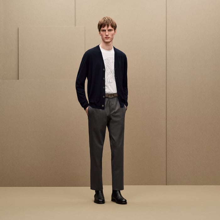 Marine "Detail H" Buttoned Cardigan