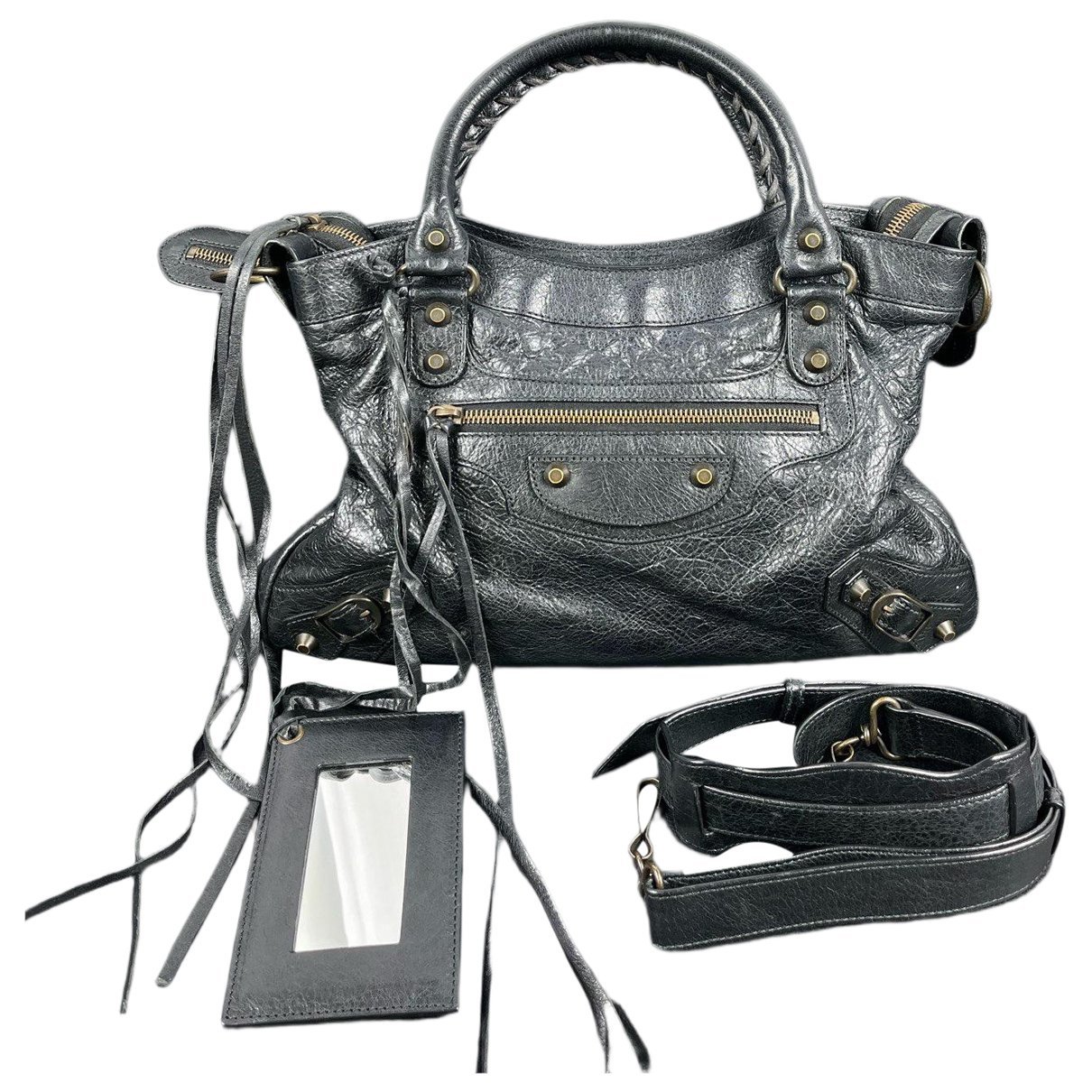 City leather handbag