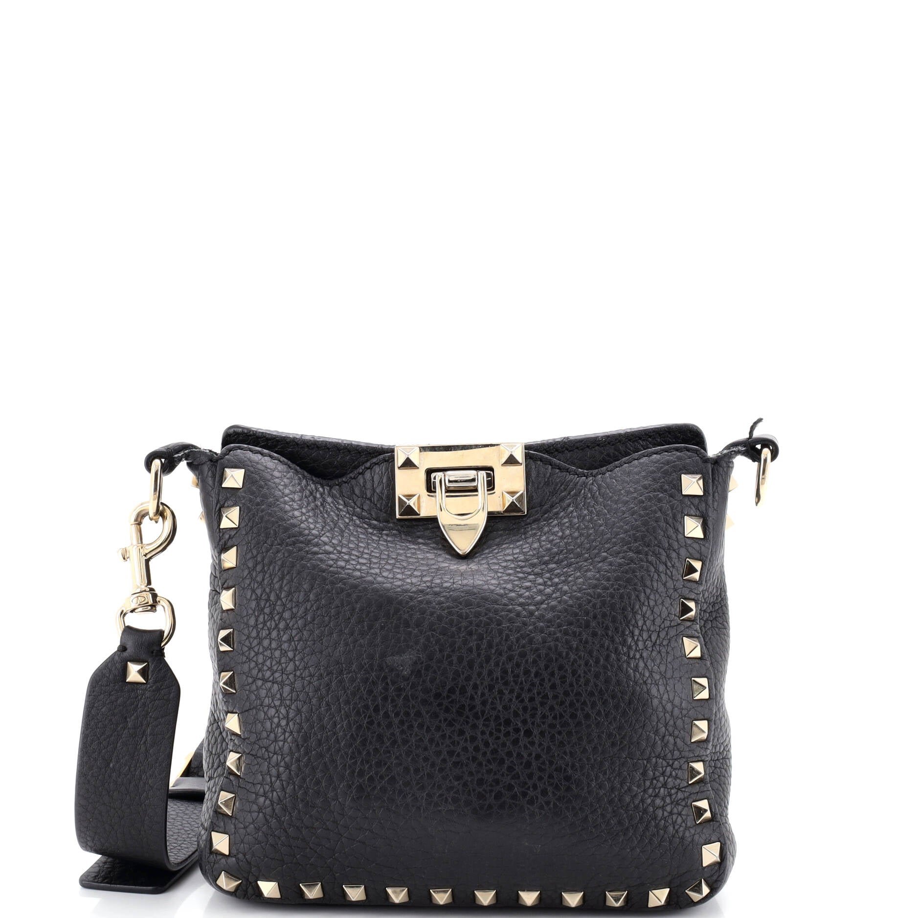 Rockstud Flip Lock Messenger Bag Leather Mini