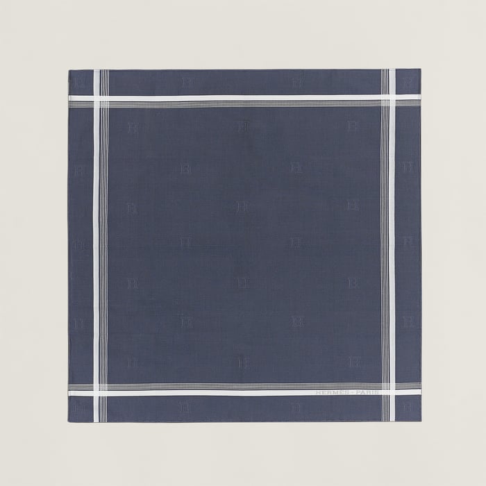 Marine Jacquard d'H Handkerchief