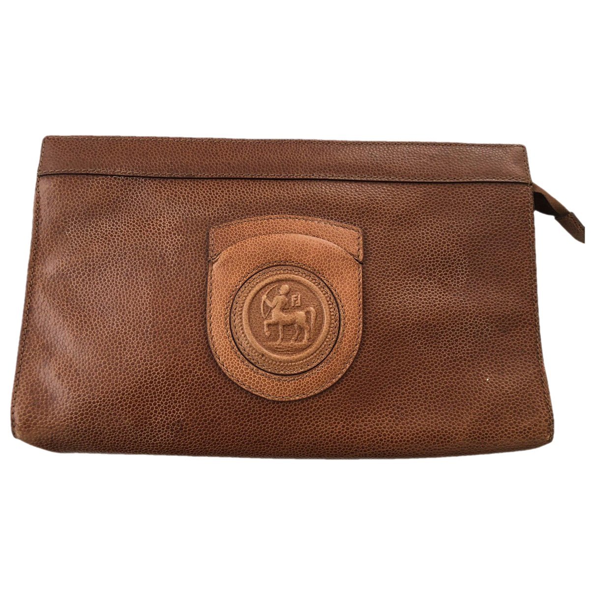 Leather clutch bag