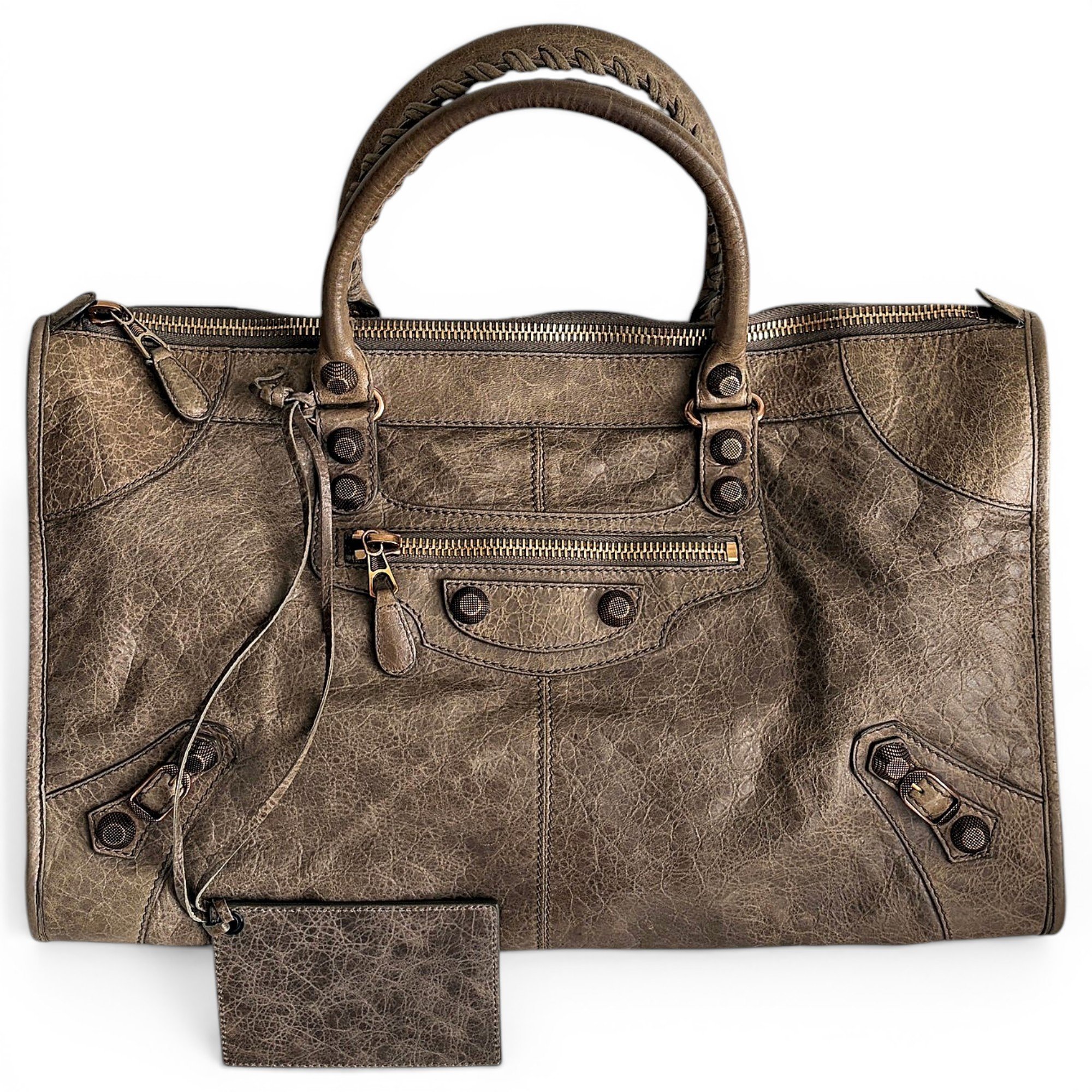 Work leather handbag