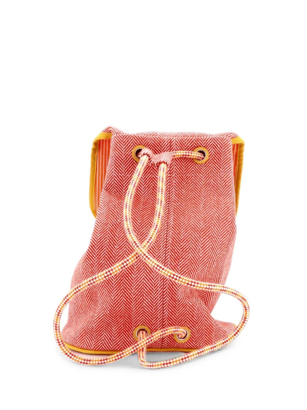 Les Cabanes Embroidered Toile backpack