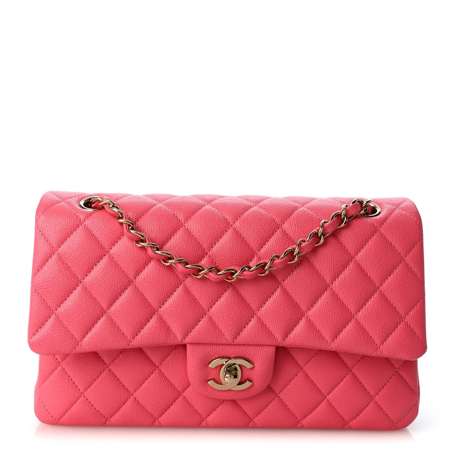 Chanel Caviar Quilted Medium Double Flap Pink