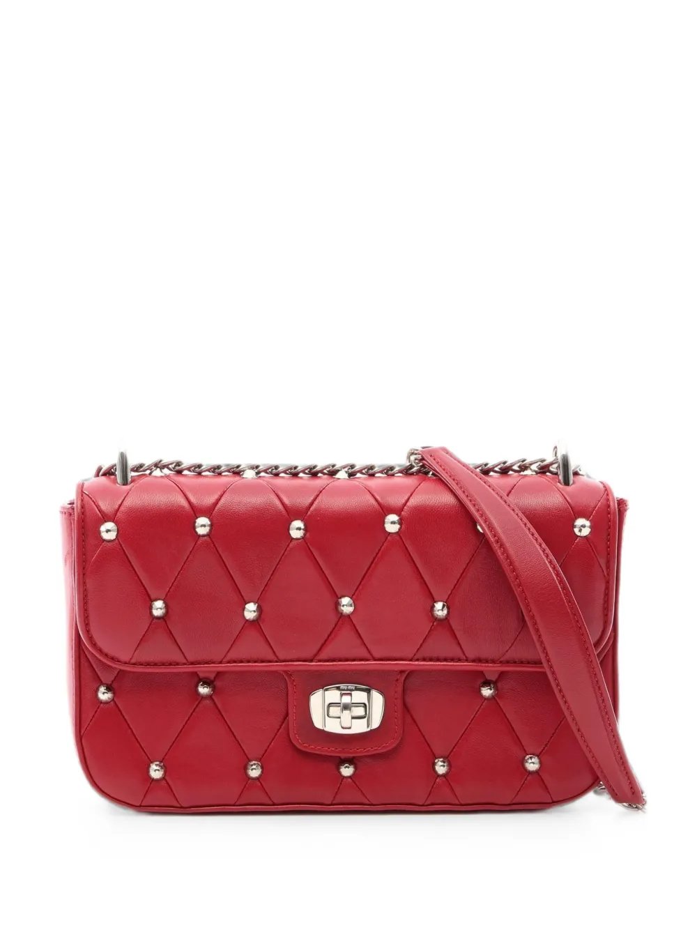 2010s quilted studded leather shoulder bag