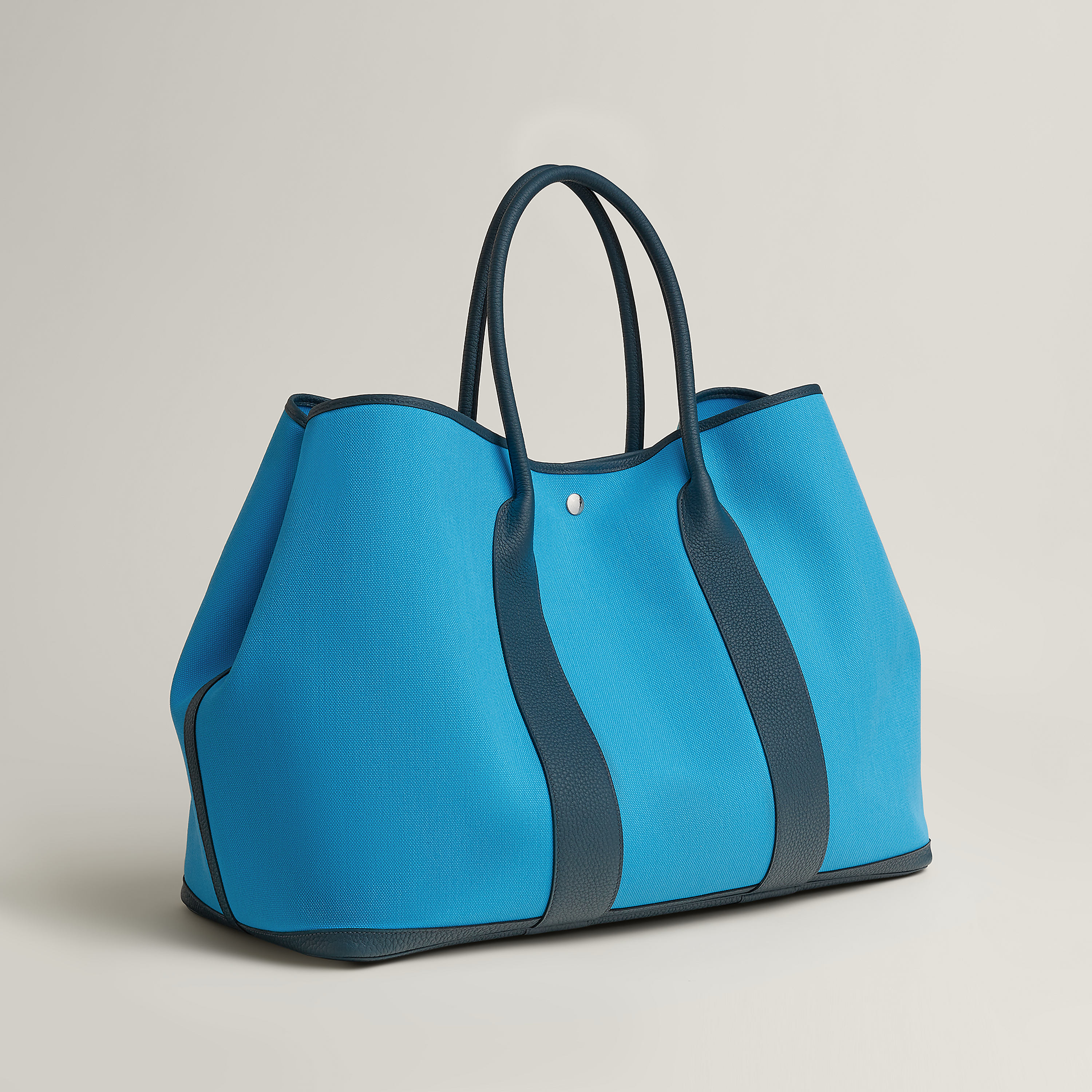 Hermès Garden Party calfskin Bleu Riviera / Bleu De Prusse