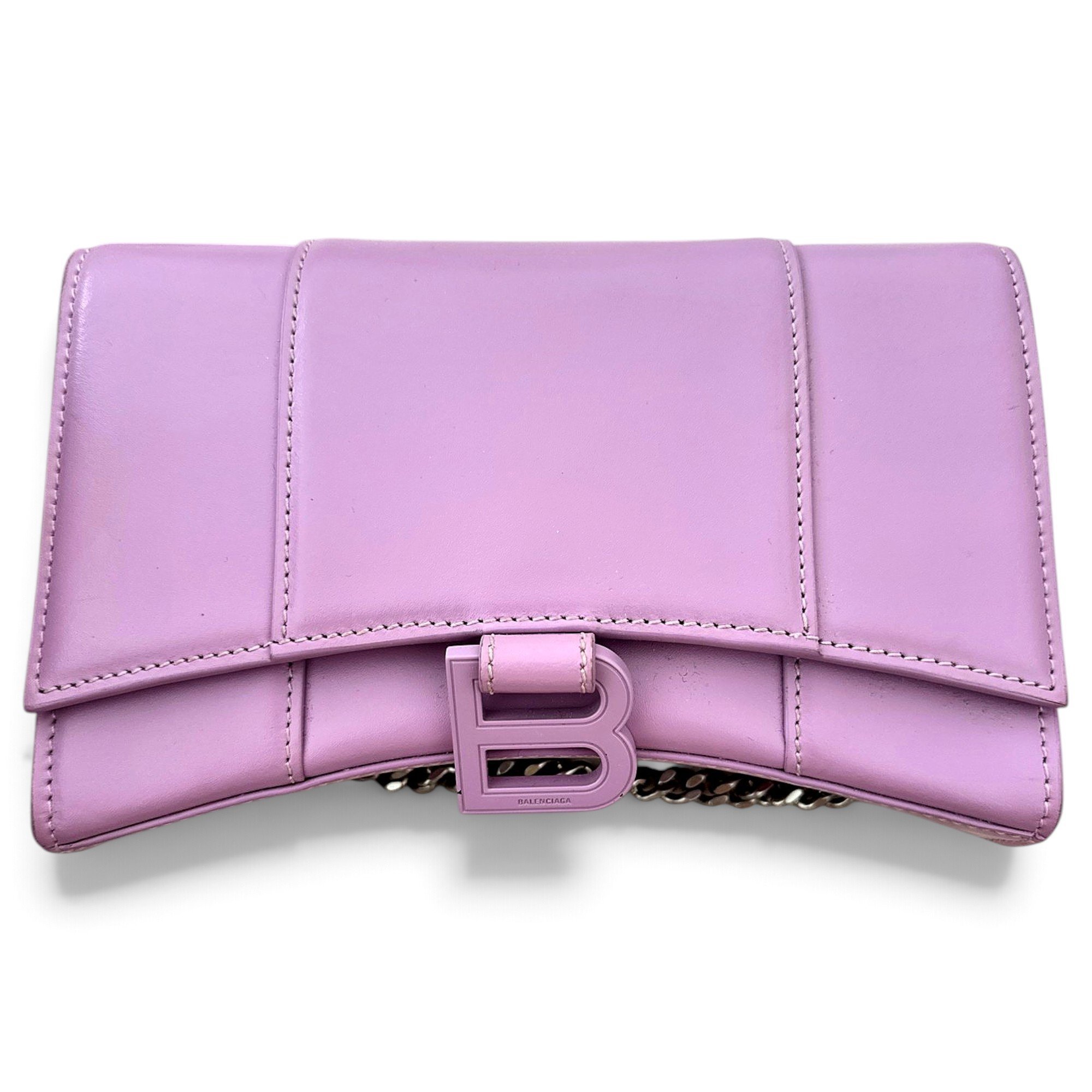 Hourglass leather handbag