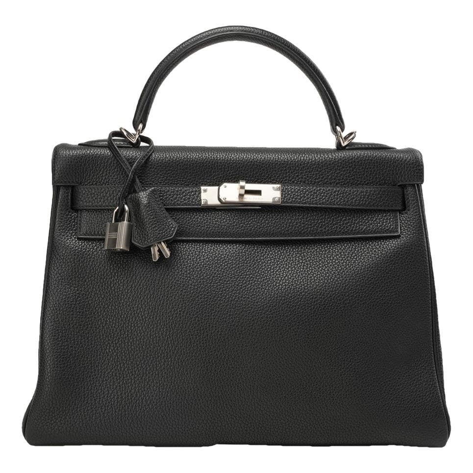 Hermes Kelly 32 Handbag Black Togo Leather 2004