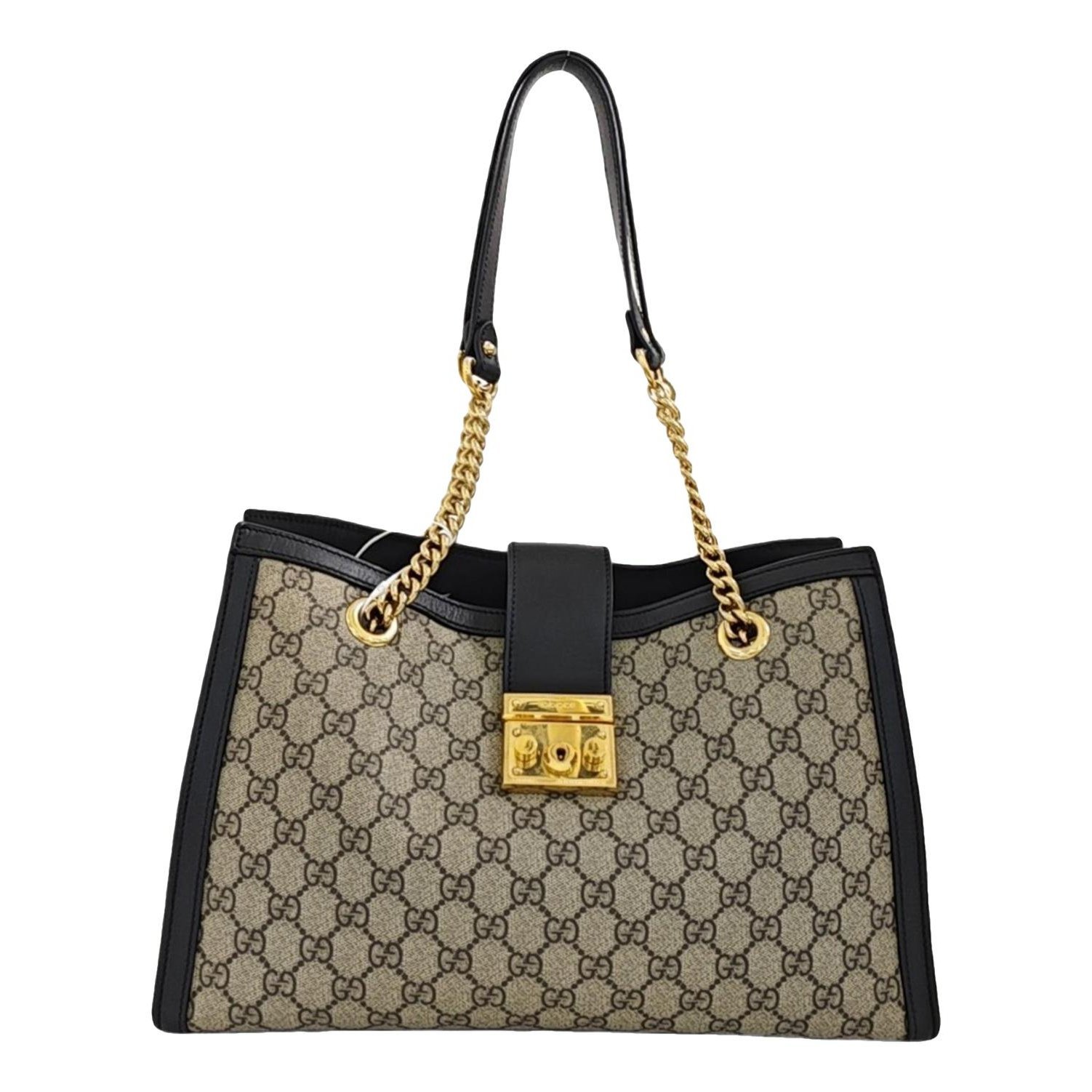 Padlock leather handbag