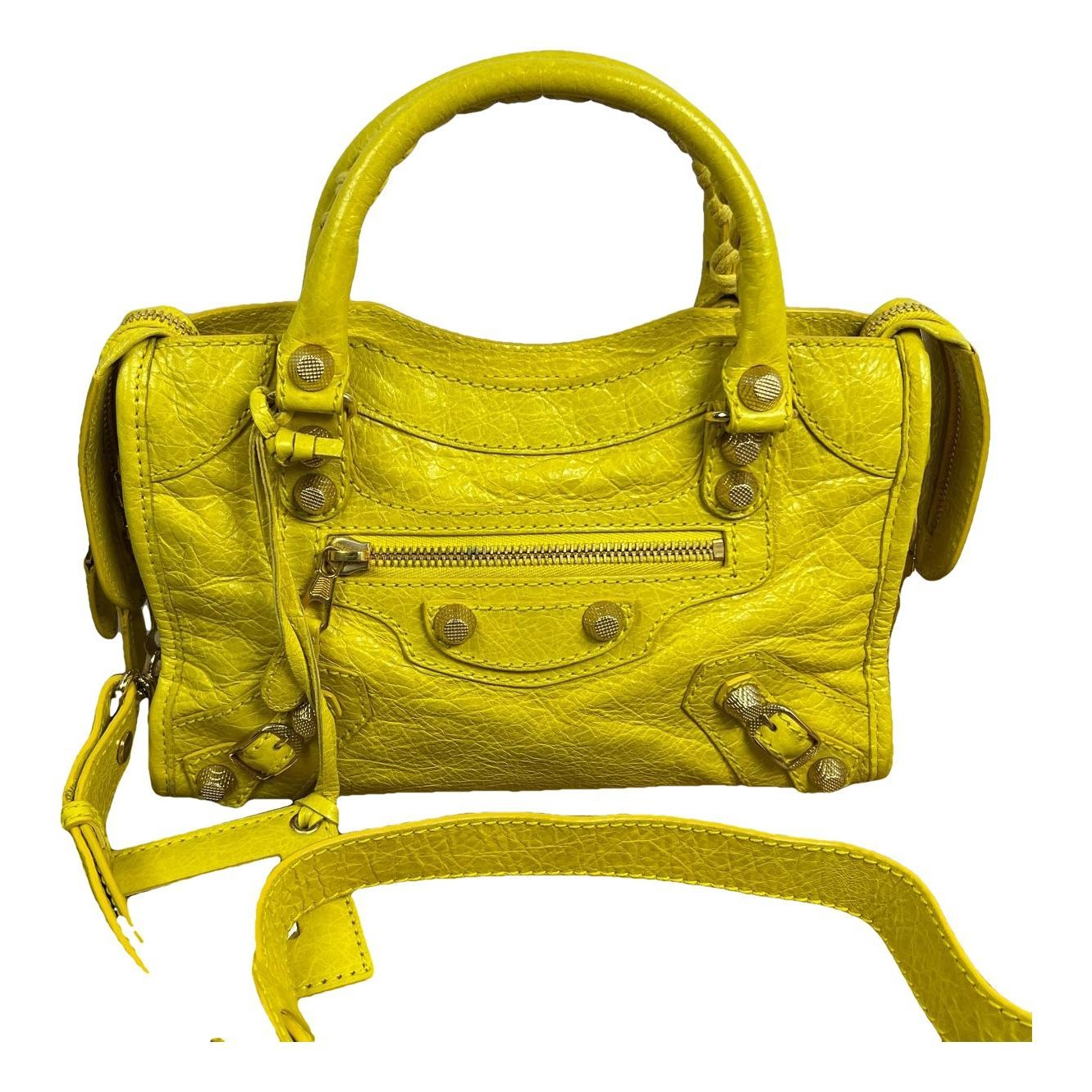 City leather handbag