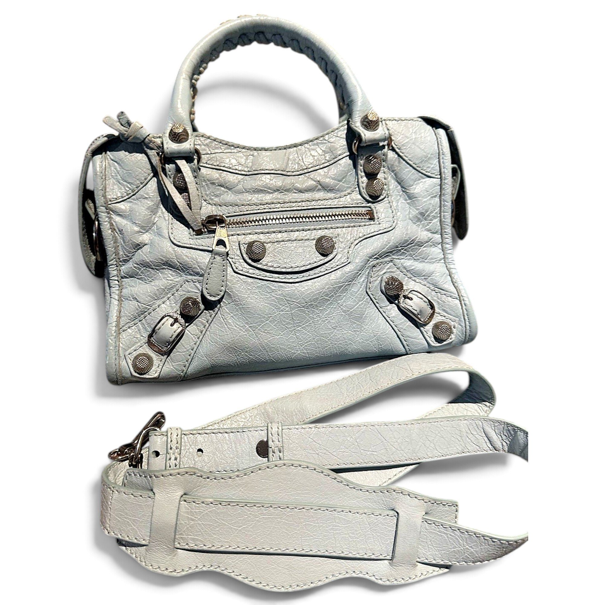 City leather handbag