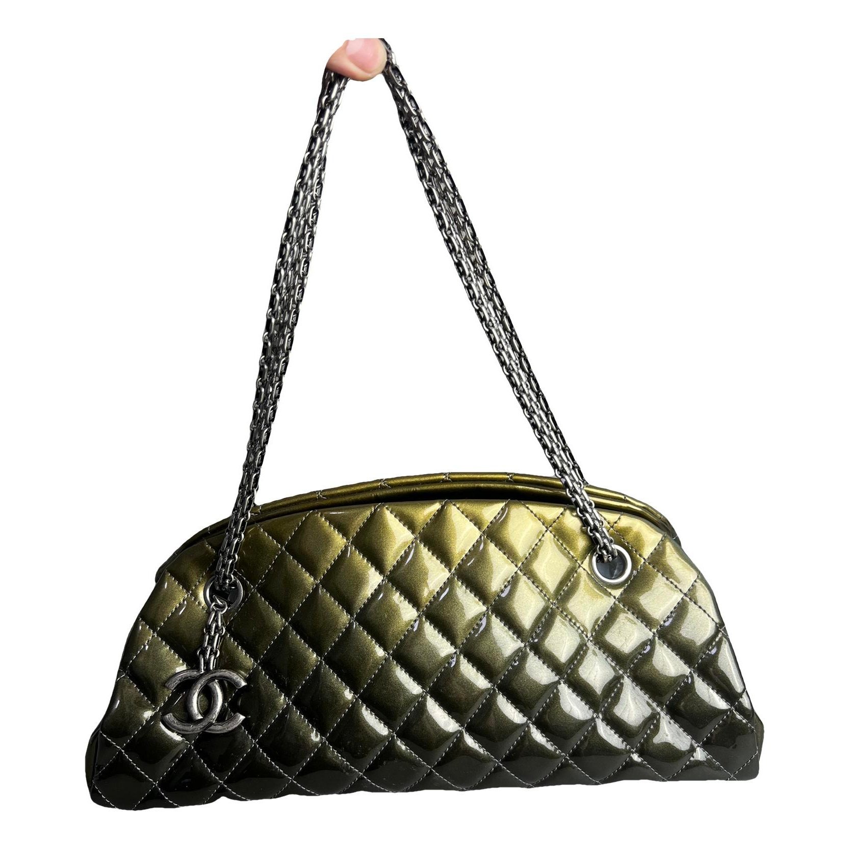 Mademoiselle patent leather handbag