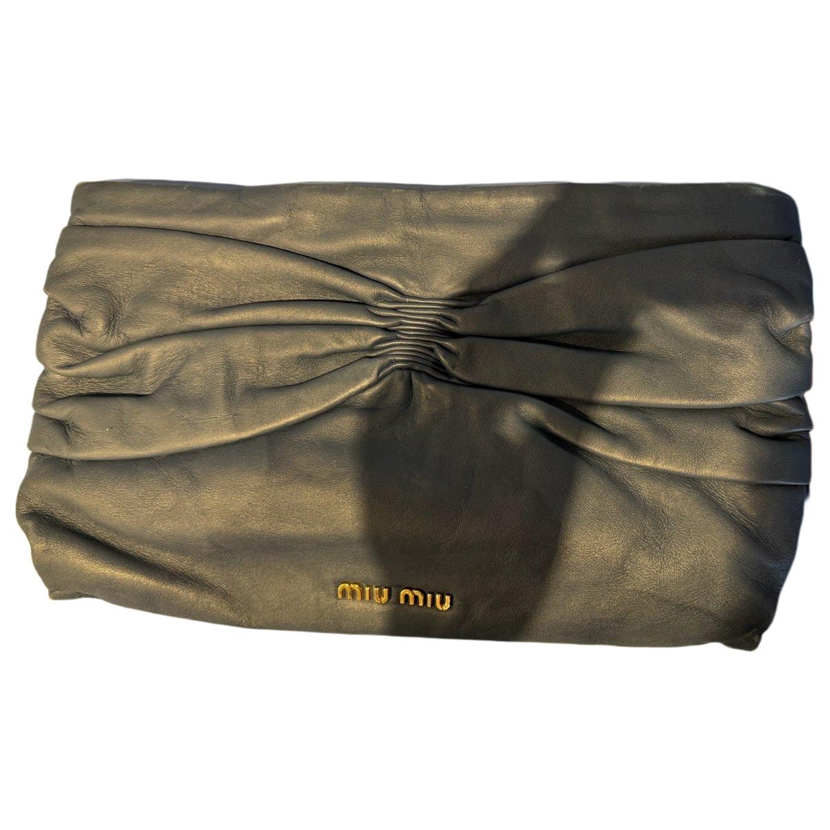 Bow bag leather clutch bag