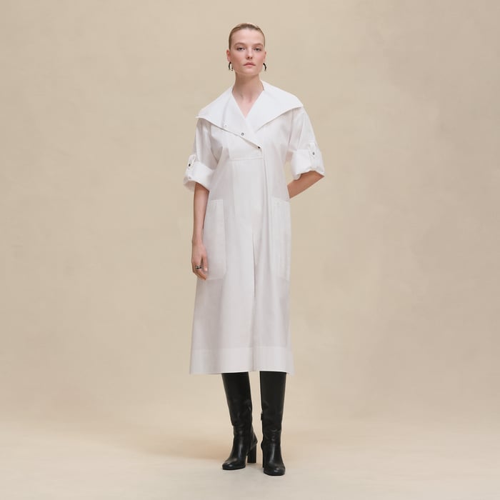 Blanc Belted Wide Dress