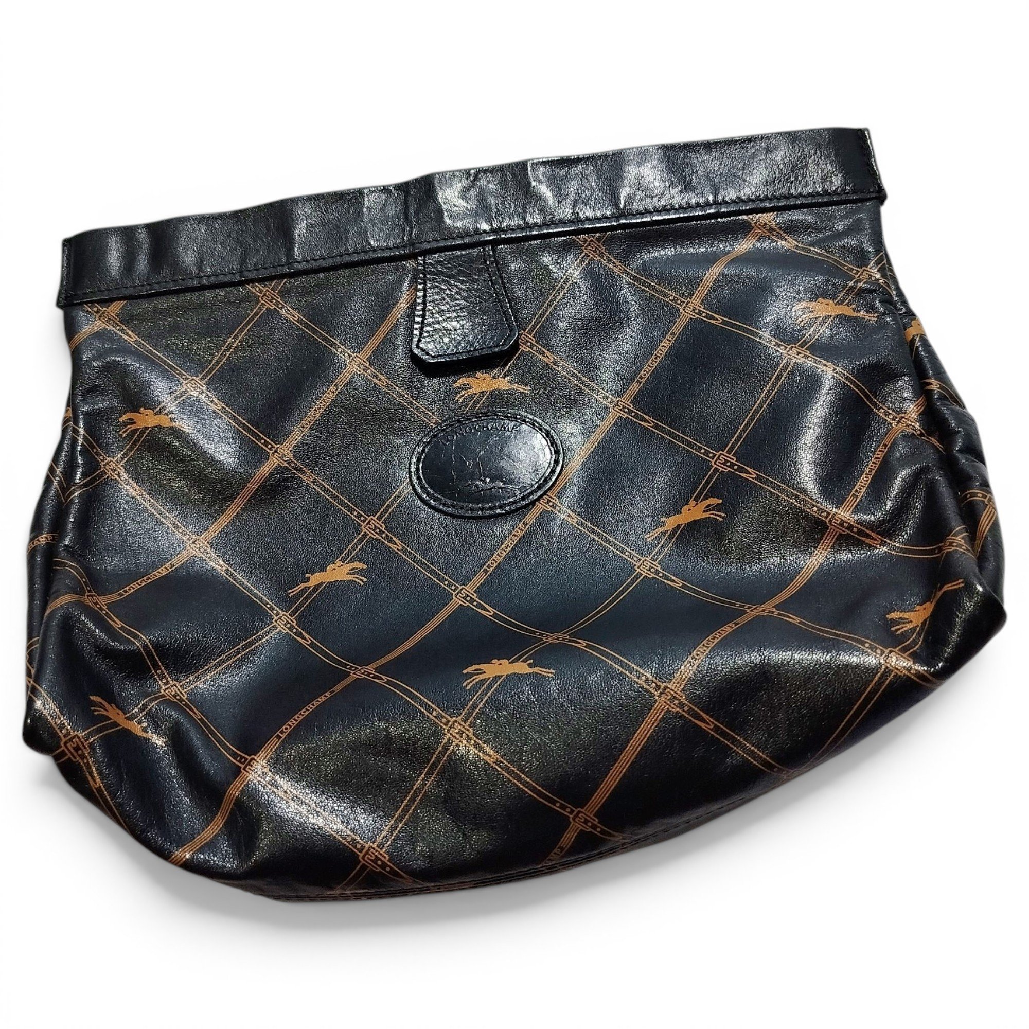 Leather clutch bag