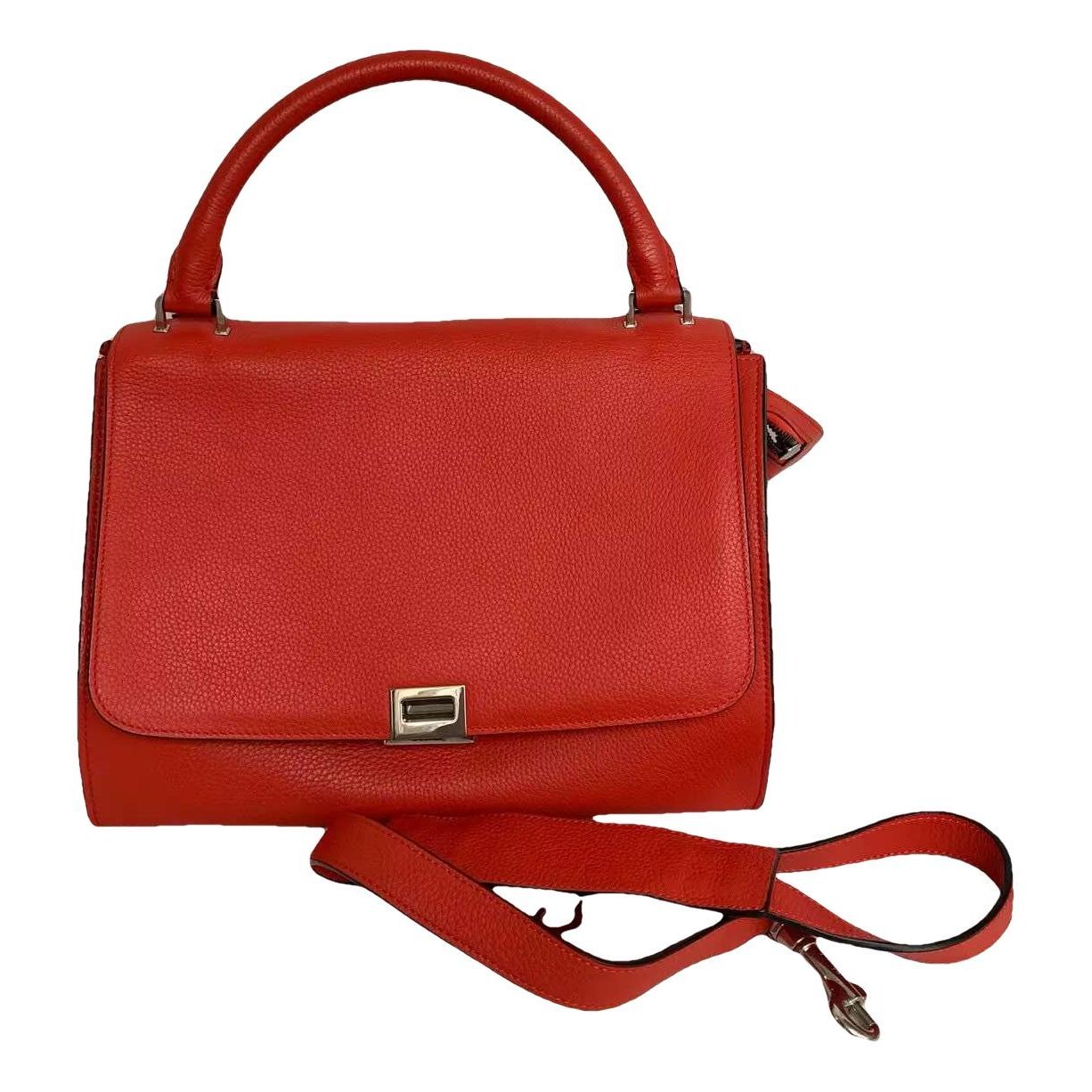 Trapèze leather handbag