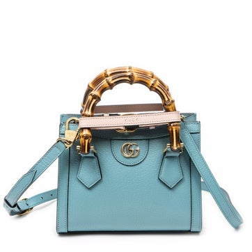 Leather Small Diana Bamboo Tote