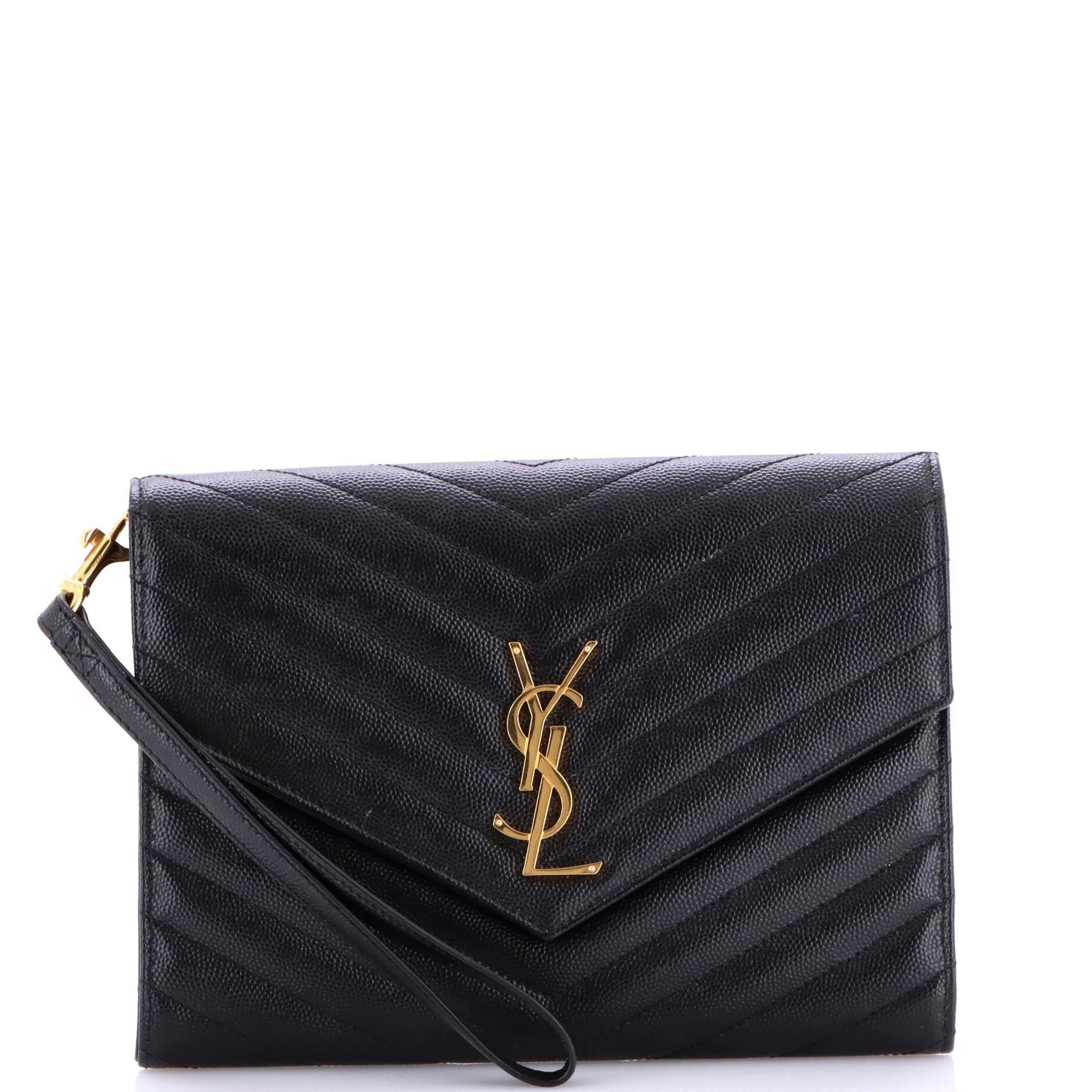 Leather clutch bag