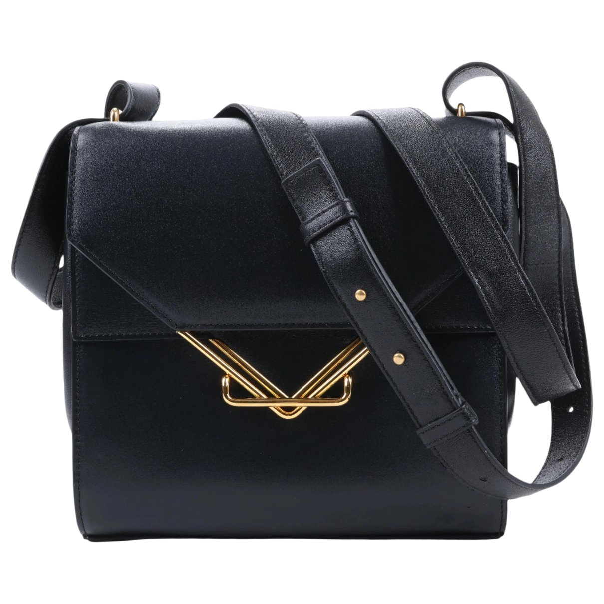 Clip leather handbag