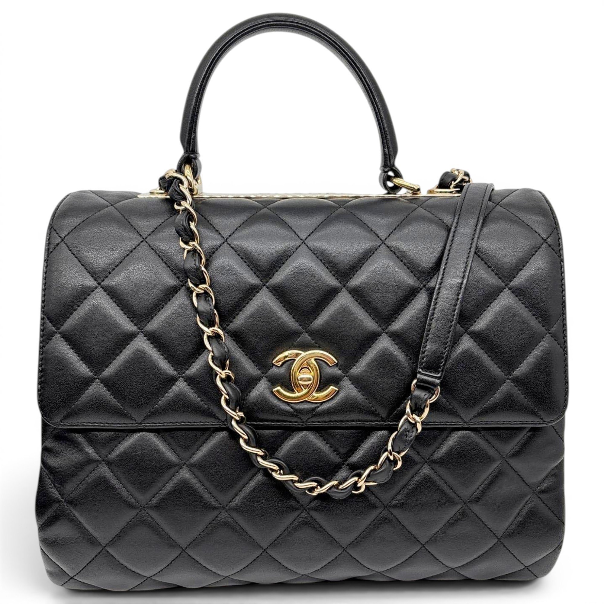Trendy CC Bowler leather handbag