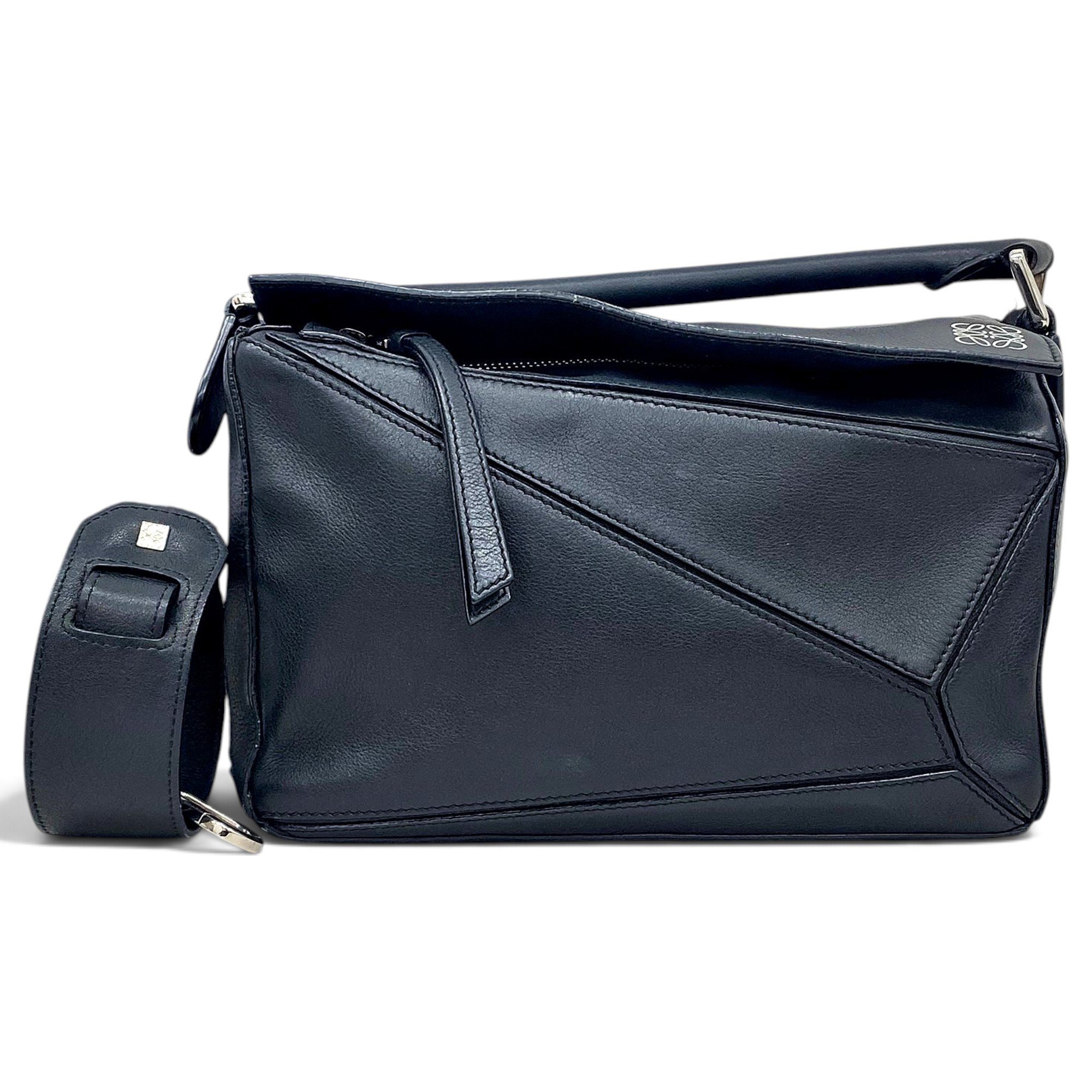Puzzle leather handbag