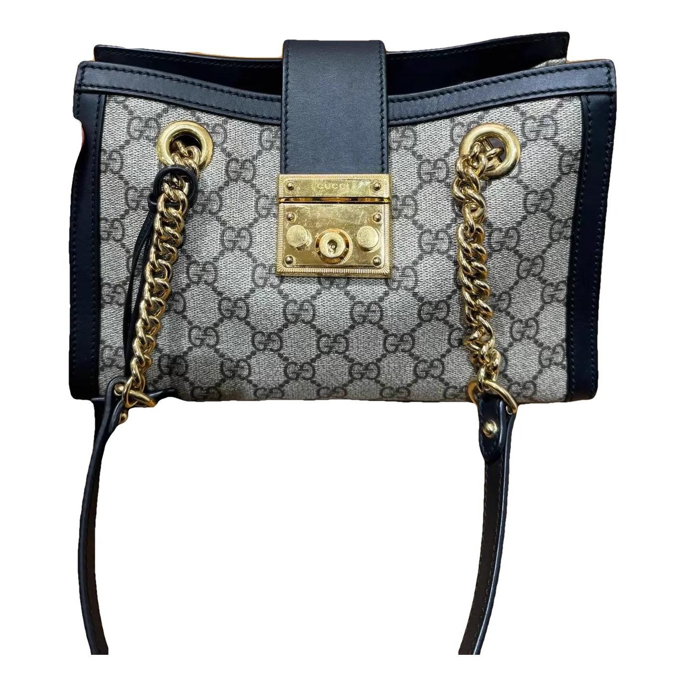 Padlock leather handbag