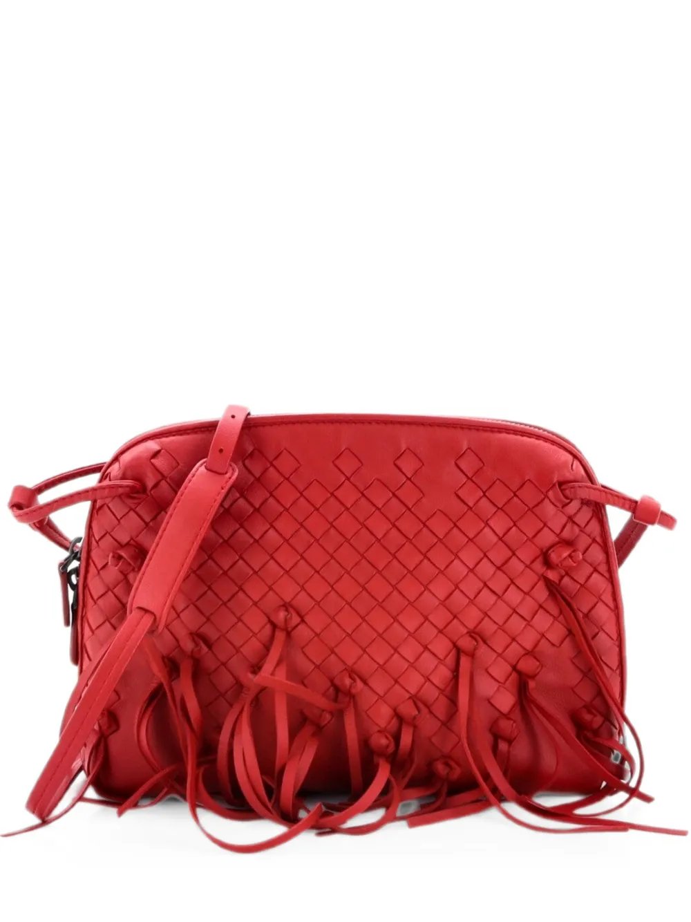 Bottega Veneta Nodini Fringe Intrecciato Nappa Small crossbody bag