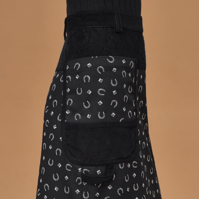 Noir "Porte-bonheur Bandana" Straight Skirt