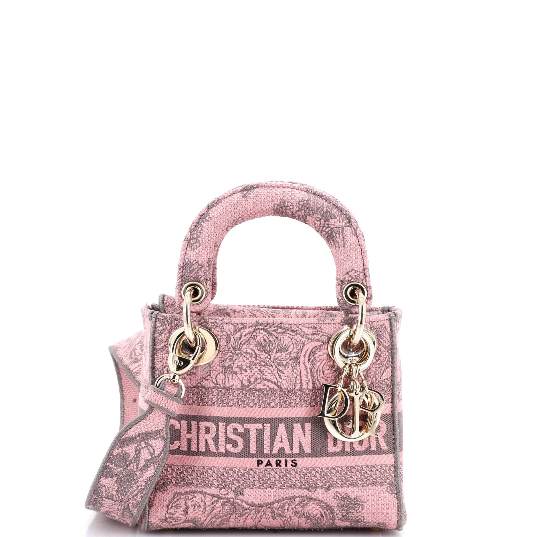 Lady D-Lite Bag Embroidered Canvas Mini