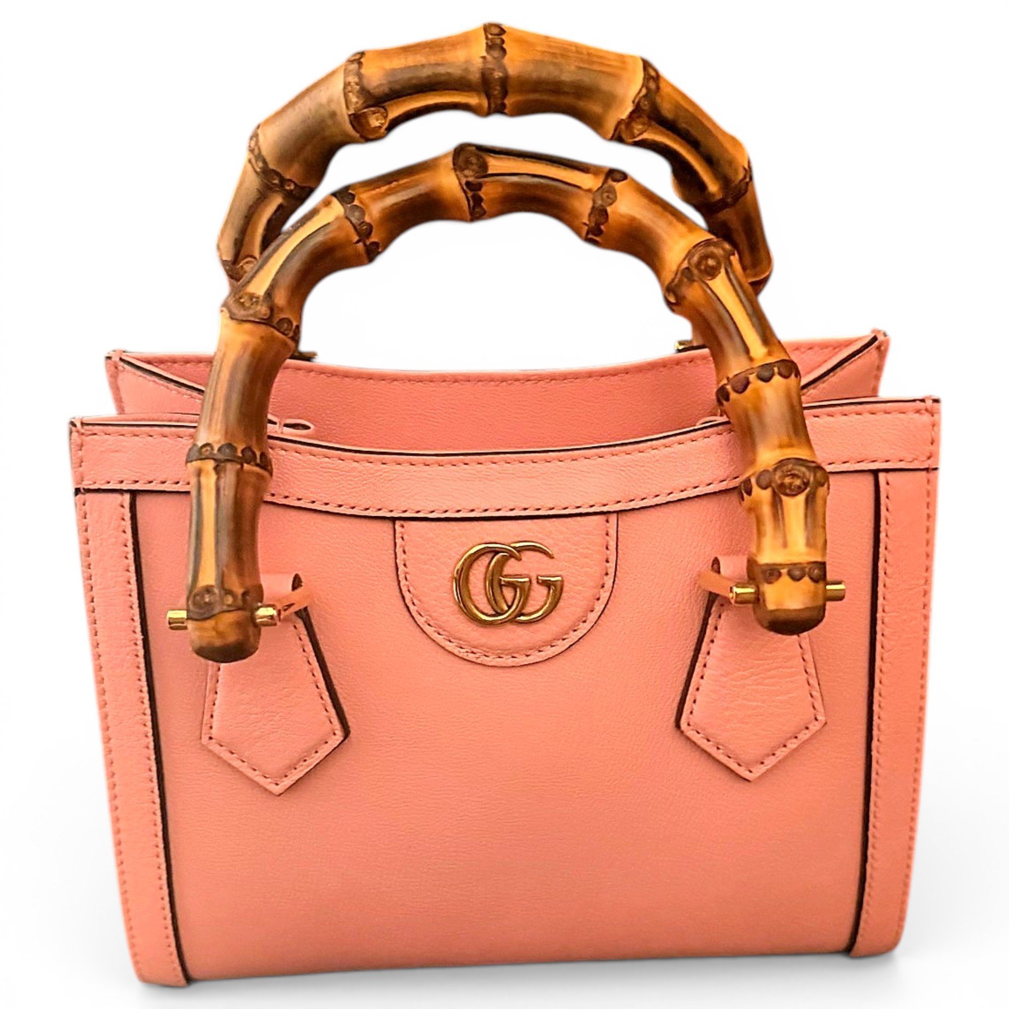 Bamboo Top Handle leather handbag