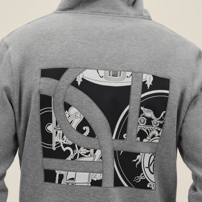 Gris "Ex-libris" Zipped Hooded Sweater