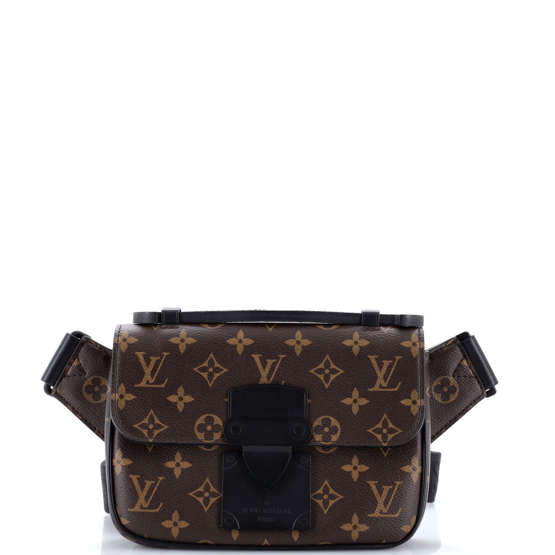 S Lock Sling Bag Macassar Monogram Canvas