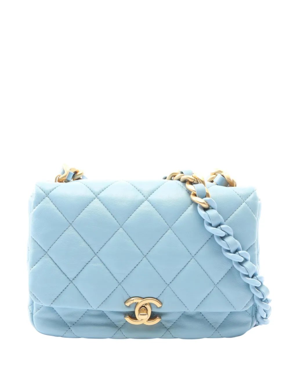 2021-2026 Mini Quilted Lambskin Lacquered Chain Flap crossbody bag