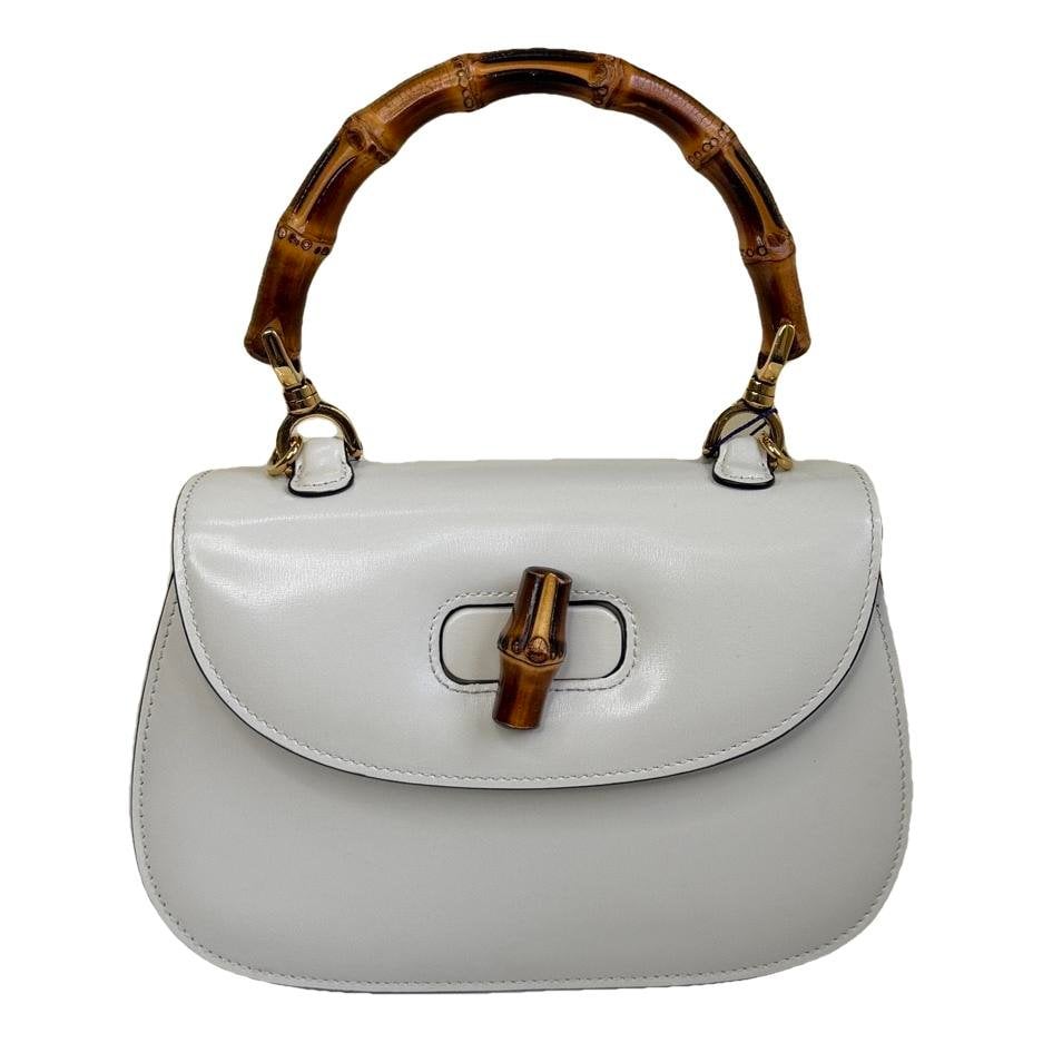 Convertible Bamboo Top Handle leather handbag