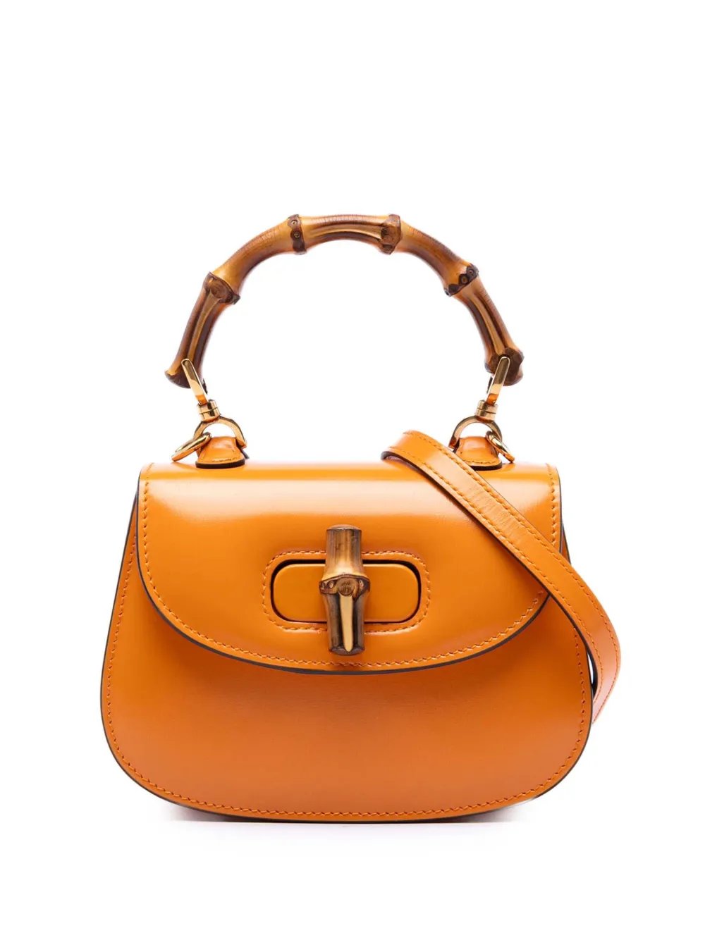 2016-2026 Mini Calfskin Web 1947 Bamboo Top Handle Bag satchel