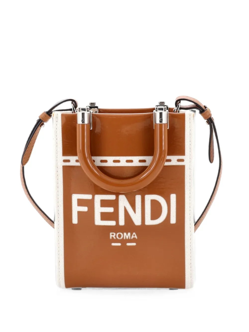 Sunshine Shopper Tote Patent and Canvas Mini crossbody bag