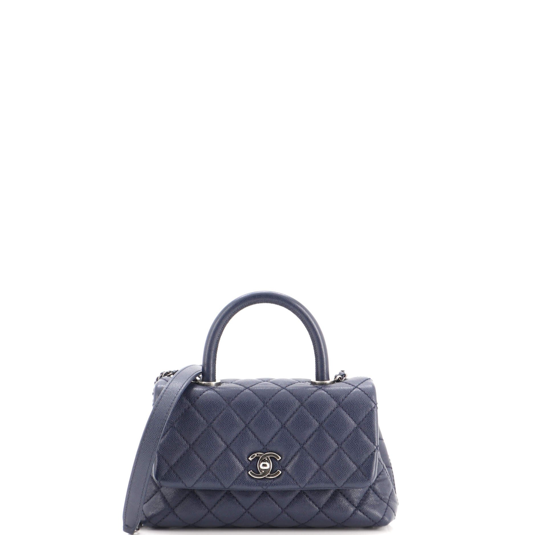 Coco Top Handle Bag Quilted Caviar Mini
