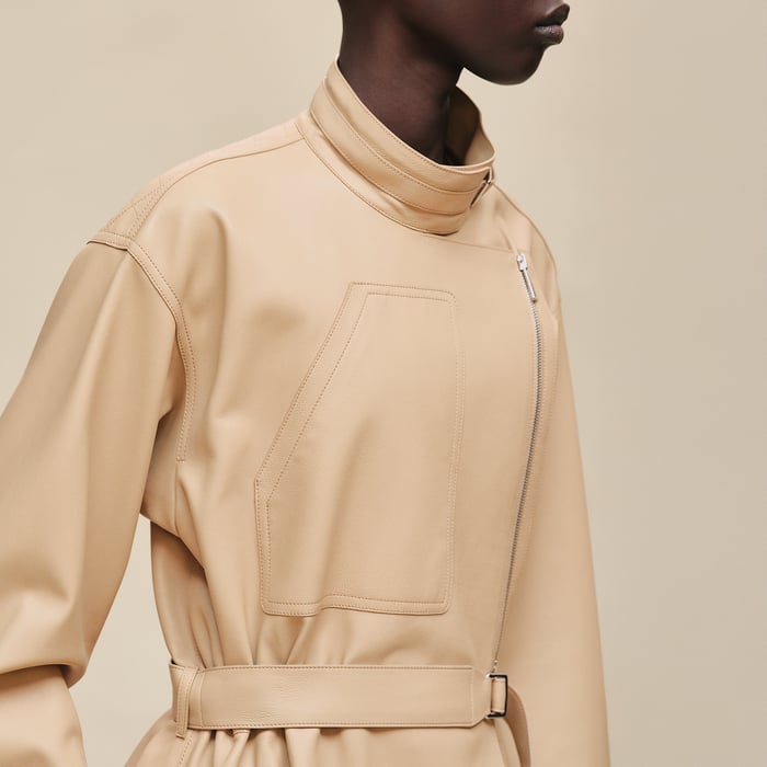 Beige Cajou Short Parka Coat