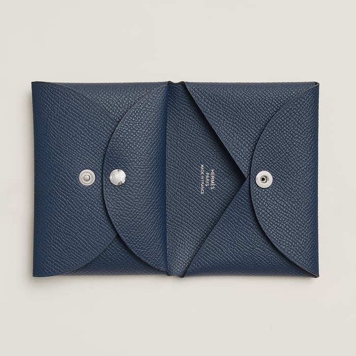 Navy Calvi Duo Compact Card Holder