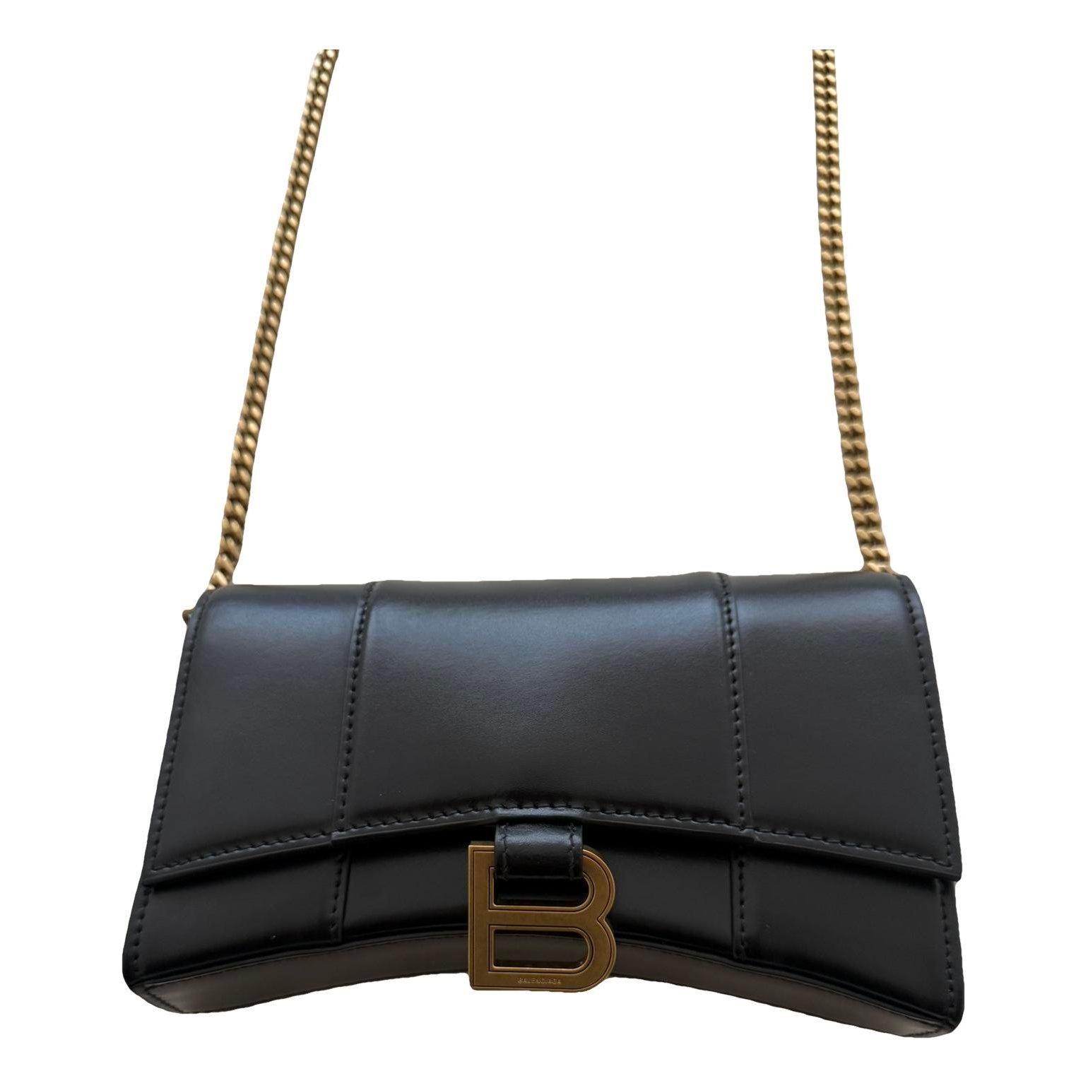 Hourglass leather crossbody bag
