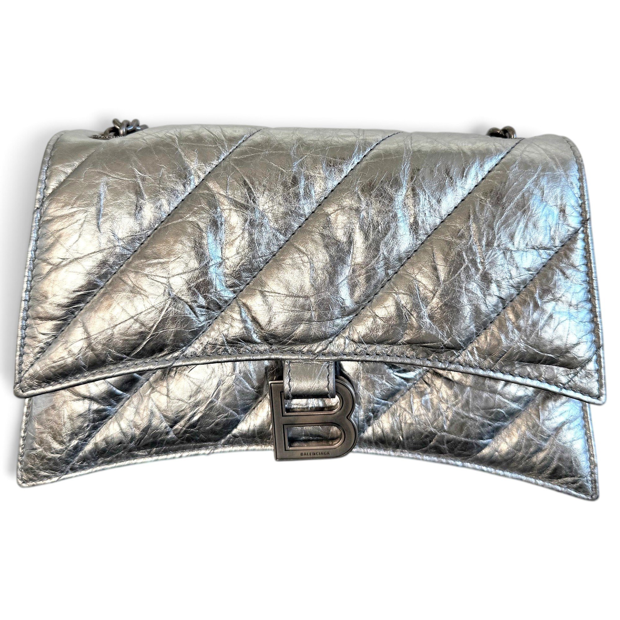 Crush leather handbag