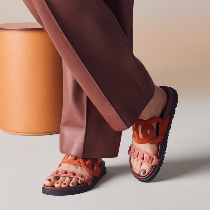 Multicolore Marron Brique Extra Sandal